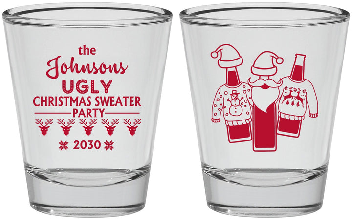 Personalized Christmas Shot Glasses - Ugly Sweater | 280022