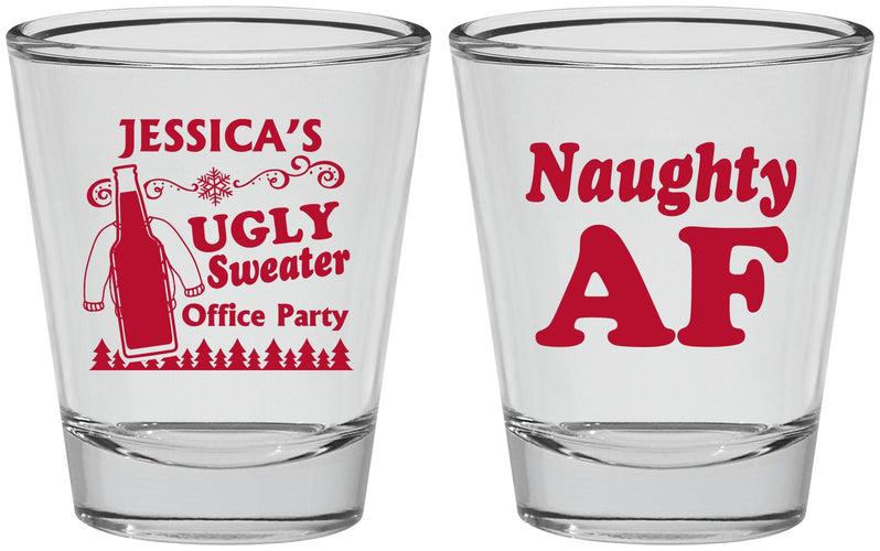 Personalized Christmas Shot Glasses - Eat Drink Be Ugly | 280024