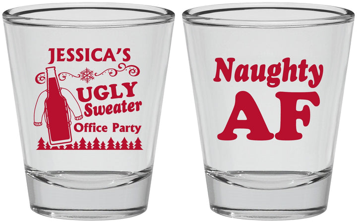 Personalized Christmas Shot Glasses - Eat Drink Be Ugly | 280024