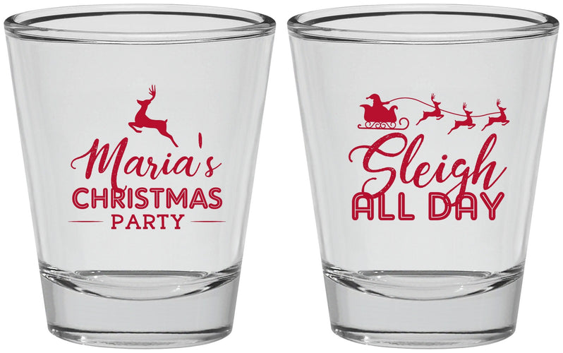 Personalized Christmas Shot Glasses - Sleigh All Day | 280030