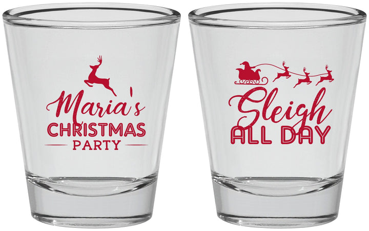 Personalized Christmas Shot Glasses - Sleigh All Day | 280030