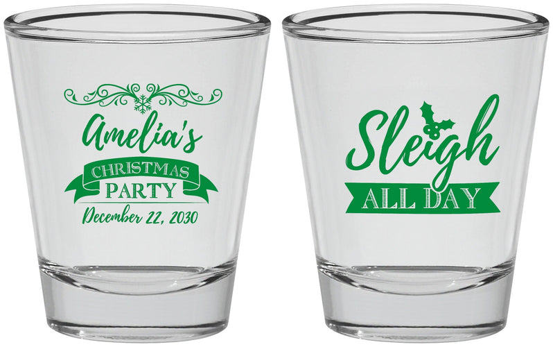 Personalized Christmas Shot Glasses - Sleigh All Day | 280031