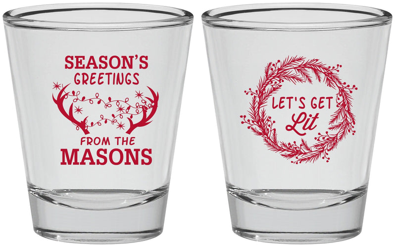 Personalized Christmas Shot Glasses - Lets Get Lit | 280032
