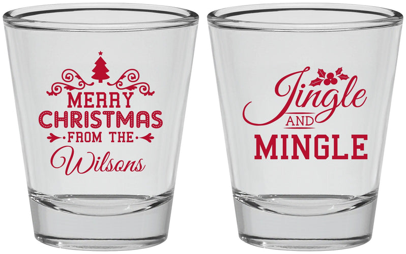 Personalized Christmas Shot Glasses - Jingle And Mingle | 280034