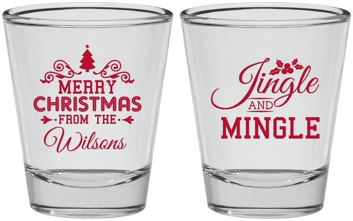 Personalized Christmas Shot Glasses - Jingle And Mingle | 280034