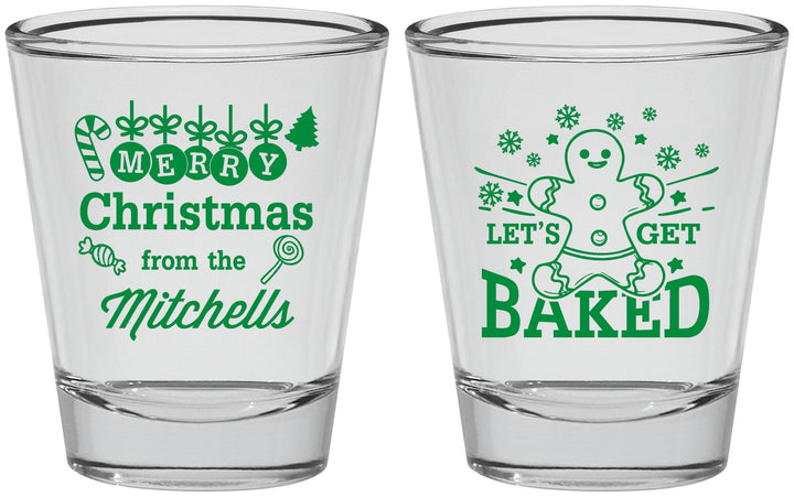 Personalized Christmas Shot Glasses - Lets Get Baked | 280039