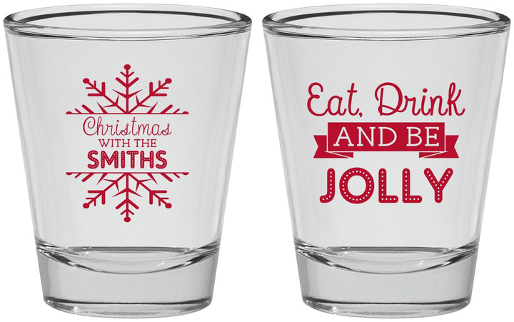Personalized Christmas Shot Glasses - Eat Drink Jolly | 280040