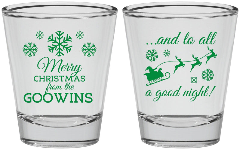 Personalized Christmas Shot Glasses - To All A Good Night | 280041