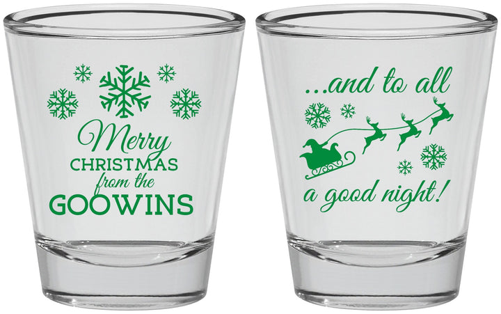 Personalized Christmas Shot Glasses - To All A Good Night | 280041
