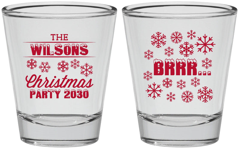 Personalized Christmas Shot Glasses - Snowflakes | 280042