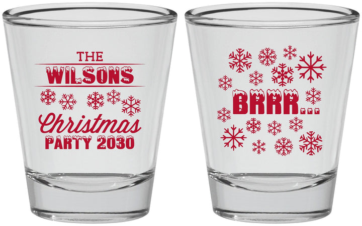 Personalized Christmas Shot Glasses - Snowflakes | 280042