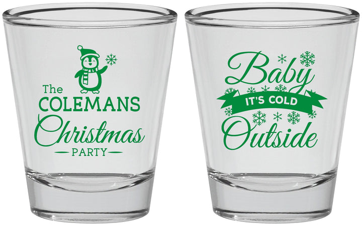 Personalized Christmas Shot Glasses - Cold Outside | 280043
