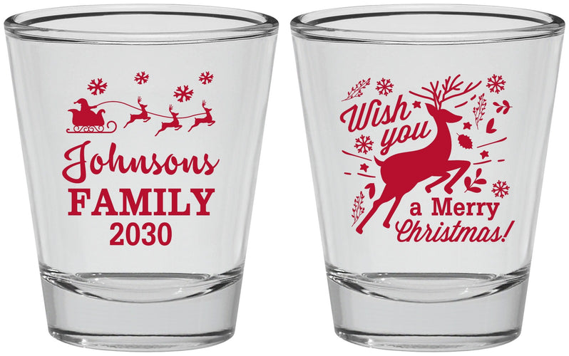 Personalized Christmas Shot Glasses - Reindeer | 280044