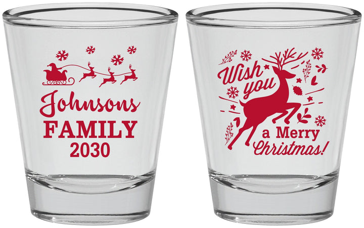 Personalized Christmas Shot Glasses - Reindeer | 280044