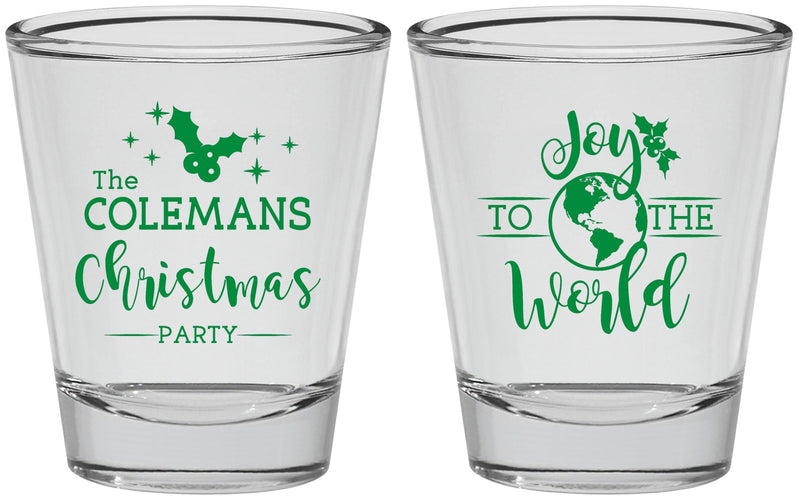 Personalized Christmas Shot Glasses - Joy To The World | 280045