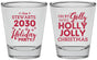 Personalized Christmas Shot Glasses - Holly Jolly | 280046