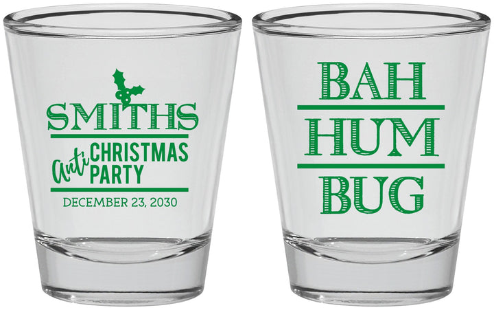 Personalized Christmas Shot Glasses - Bah Hum Bug | 280057