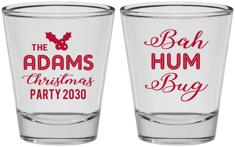 Personalized Christmas Shot Glasses - Bah Hum Bug | 280058