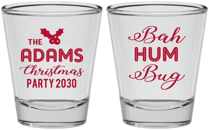 Personalized Christmas Shot Glasses - Bah Hum Bug | 280058