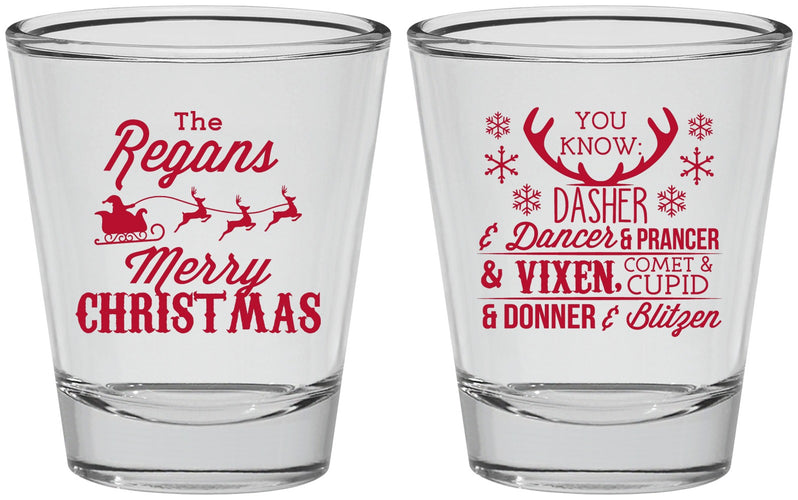 Personalized Christmas Shot Glasses - Reindeer | 280062