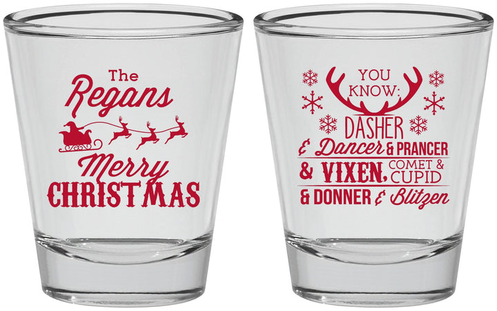 Personalized Christmas Shot Glasses - Reindeer | 280062