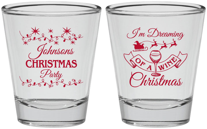 Personalized Christmas Shot Glasses - Wine | 280068