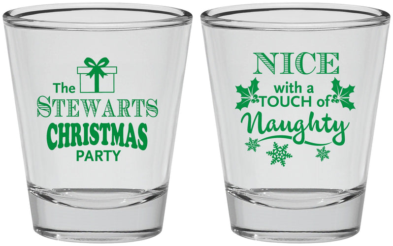 Personalized Christmas Shot Glasses - Naughty Or Nice | 280069