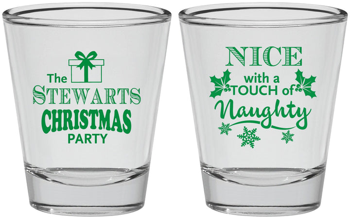 Personalized Christmas Shot Glasses - Naughty Or Nice | 280069