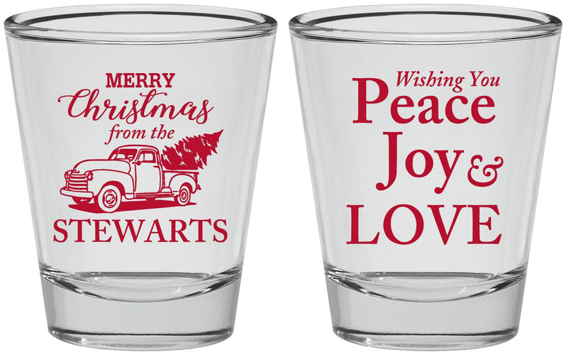 Personalized Christmas Shot Glasses - Peace Joy Love | 280070