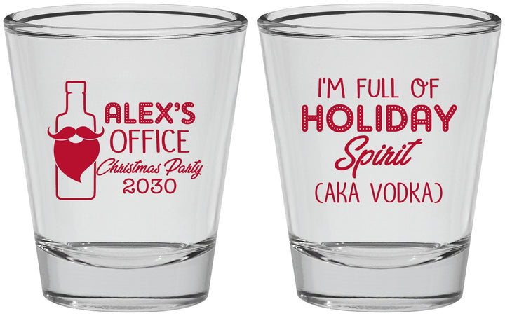 Personalized Christmas Shot Glasses - Holiday Spirit | 280072