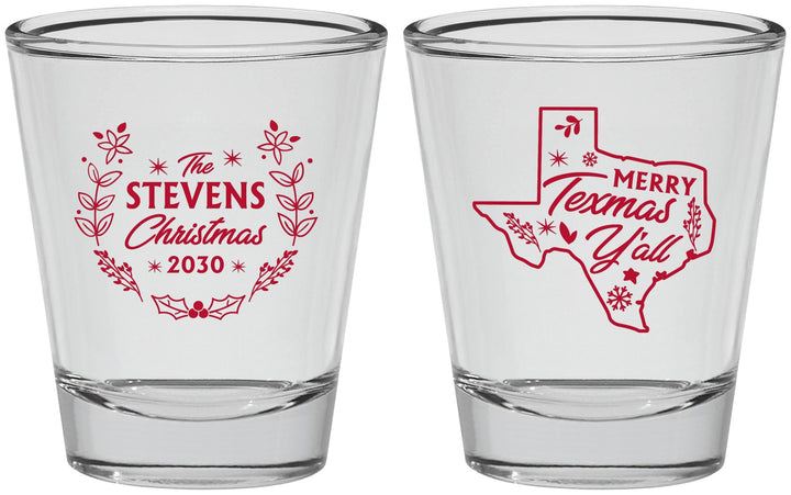 Personalized Christmas Shot Glasses - Texmas Yall | 280074