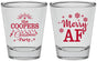 Personalized Christmas Shot Glasses - Merry Af | 280078