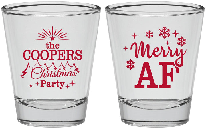 Personalized Christmas Shot Glasses - Merry Af | 280078