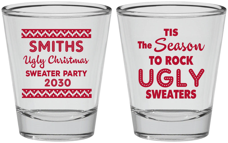 Personalized Christmas Shot Glasses - Ugly Sweater | 280080
