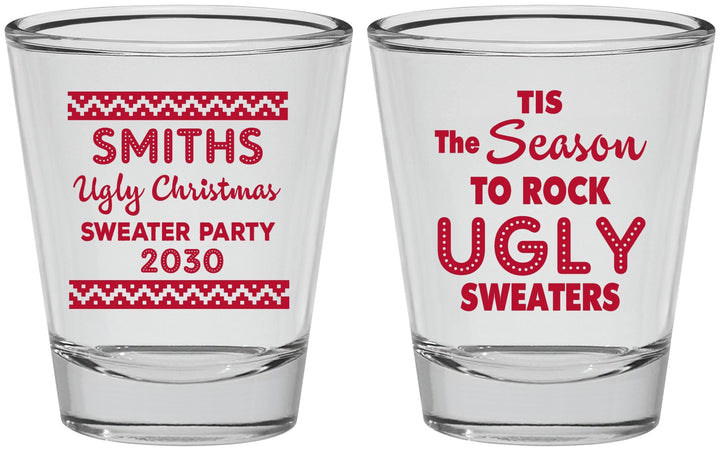 Personalized Christmas Shot Glasses - Ugly Sweater | 280080