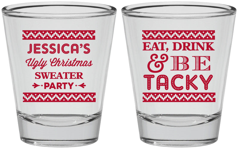 Personalized Christmas Shot Glasses - Eat Drink Tacky | 280082