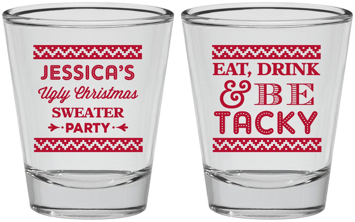 Personalized Christmas Shot Glasses - Eat Drink Tacky | 280082