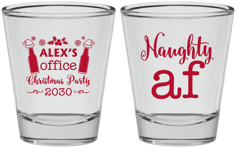 Personalized Christmas Shot Glasses - Naughty Af | 280084