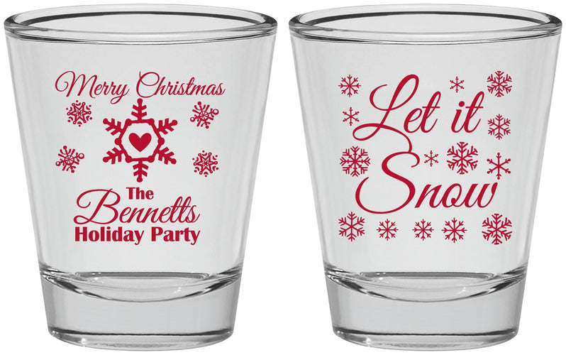 Personalized Christmas Shot Glasses - Let Is Snow | 280088