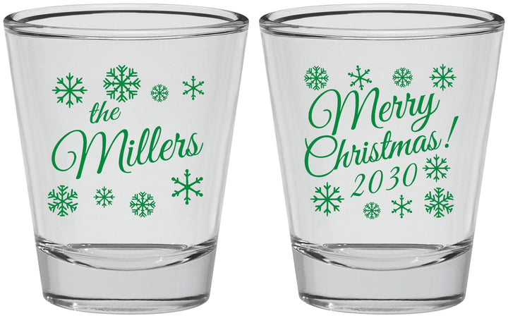 Personalized Christmas Shot Glasses - Snowflakes | 280089