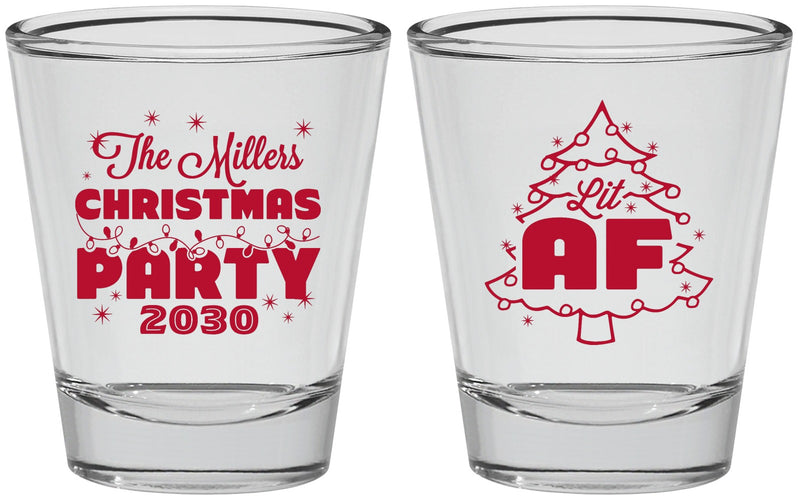 Personalized Christmas Shot Glasses - Lit Af | 280090