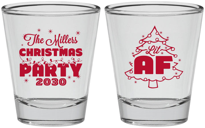 Personalized Christmas Shot Glasses - Lit Af | 280090