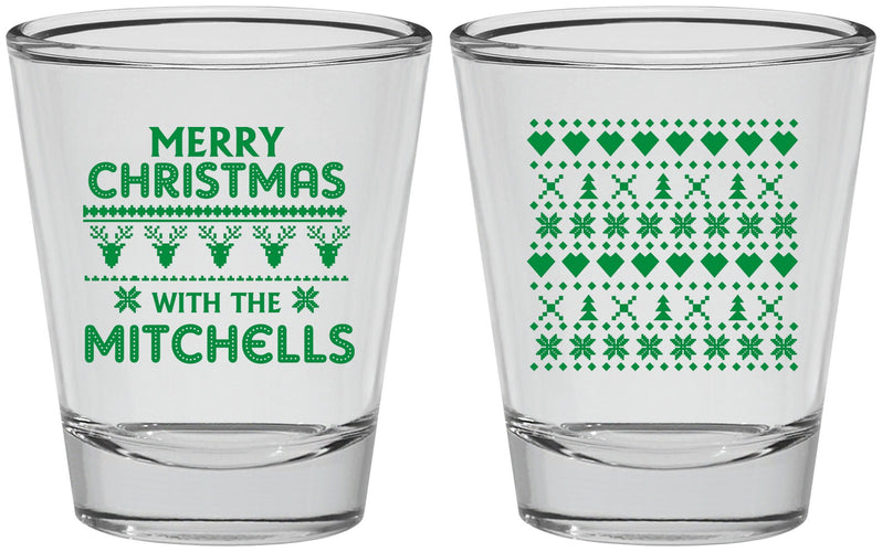 Personalized Christmas Shot Glasses - Ugly Sweater | 280091