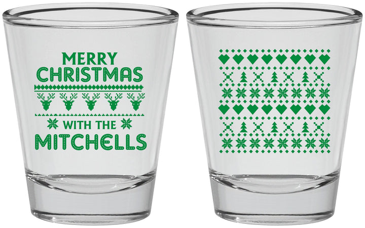 Personalized Christmas Shot Glasses - Ugly Sweater | 280091
