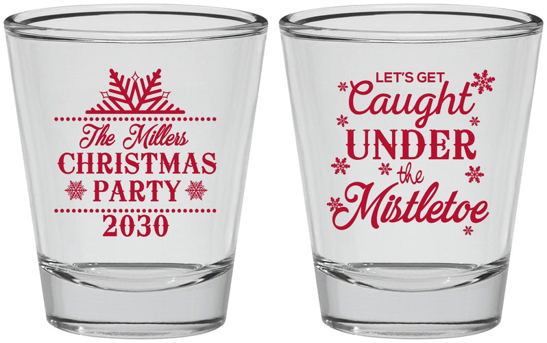 Personalized Christmas Shot Glasses - Mistletoe | 280092