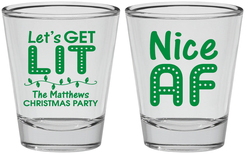 Personalized Christmas Shot Glasses - Nice Af | 280093