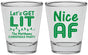 Personalized Christmas Shot Glasses - Nice Af | 280093