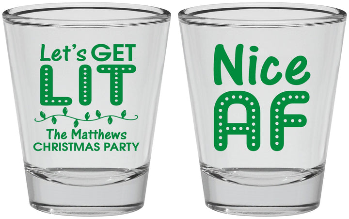 Personalized Christmas Shot Glasses - Nice Af | 280093