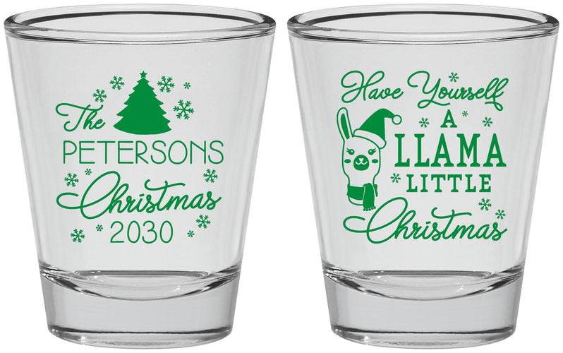 Personalized Christmas Shot Glasses - Llama | 280095