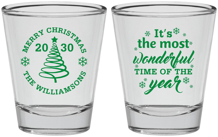 Personalized Christmas Shot Glasses - Wonderful Time For A Beer | 280099